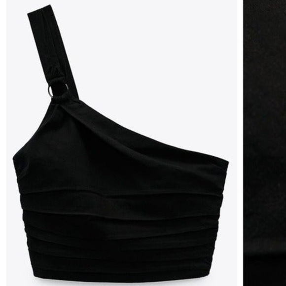 Zara NWT linen blend crop top - Picture 2 of 9